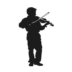 vector silhouette of violinist .Generative AI