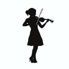 Fototapeta premium vector silhouette of violinist .Generative AI