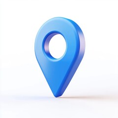 3D rendered bright blue location marker