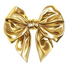 Gold ribbon bow, glossy, elegant
