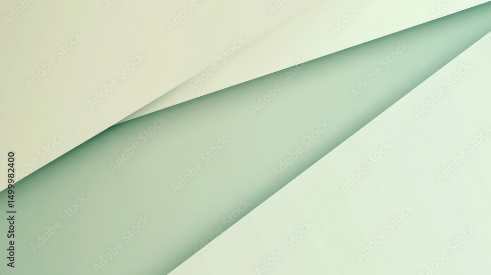 Poster flat lay of light green and white paper with subtle gradient, featuring a soft-edged triangular shap