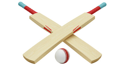Isolated Cricket Bats and Ball