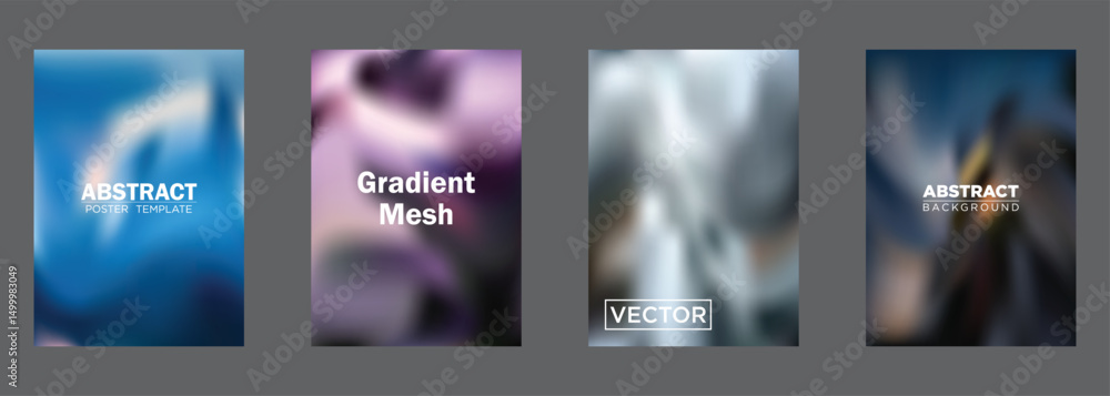 Poster abstract gradient mesh backgrounds vector poster templates