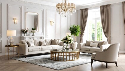 Luxurious Living Room Interior Design.