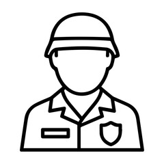Icon man soldier on white background vector
Vector line icon profession