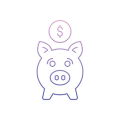 Piggy Bank Vector icon