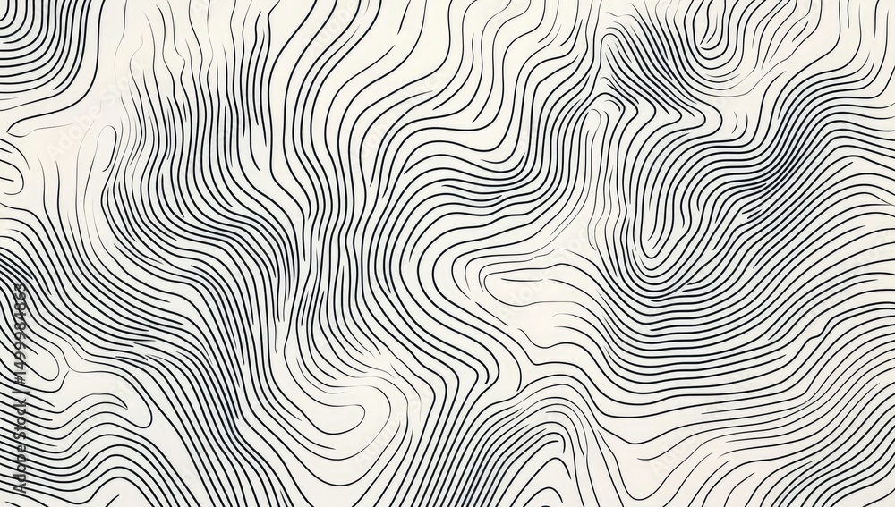 Poster abstract textured lines create a wavy, organic pattern on a light background
