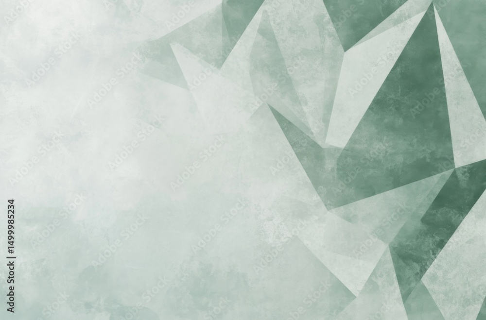 Poster flat textured paper background with soft green hues and subtle gradients, featuring elegant geometri