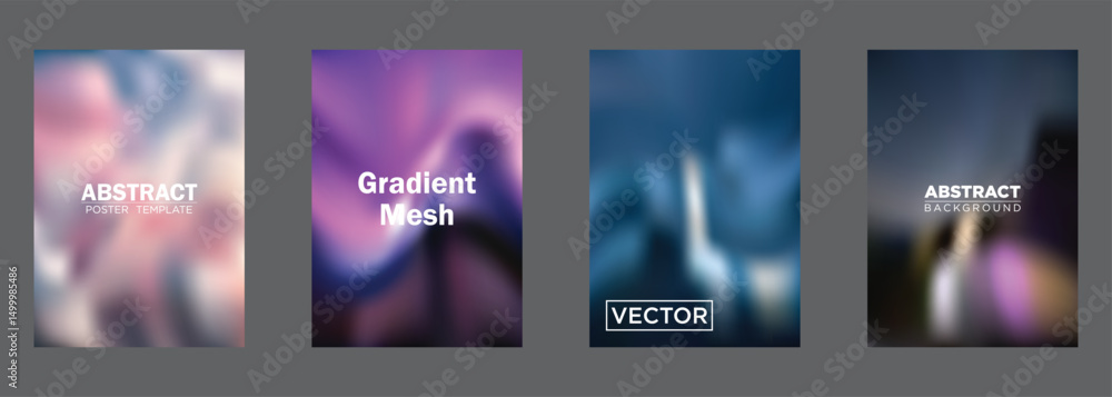 Poster abstract gradient mesh backgrounds vector poster templates
