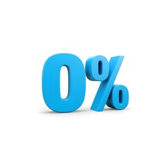 3D a red rendering of the number \"0\" followed by a percentage sign, forming the text \"0%\".