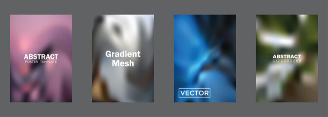 Abstract Gradient Mesh Poster Templates Vector Background Designs
