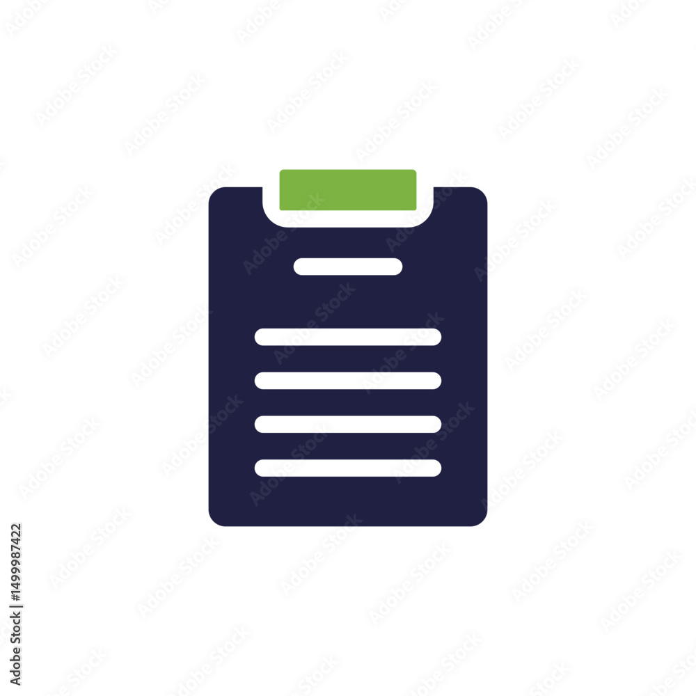 Poster this modern file icon features a sleek clipboard with arranged lines, ideal for software, websites, 