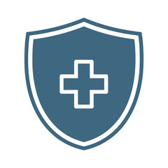 Medical shield icon healthcare protection and safety symbol