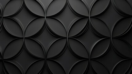 Seamless Black Pattern Design in 3D Vector Style 