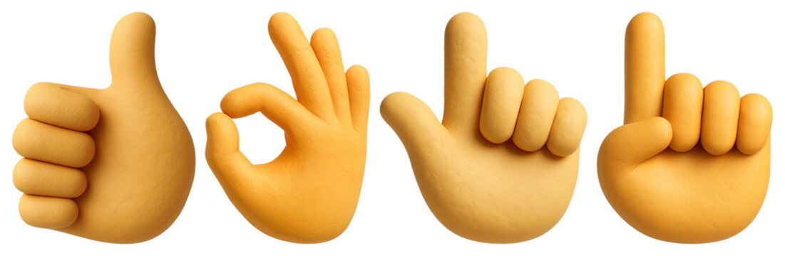 PNG 3D thumbs up emoji illustration., transparent background
