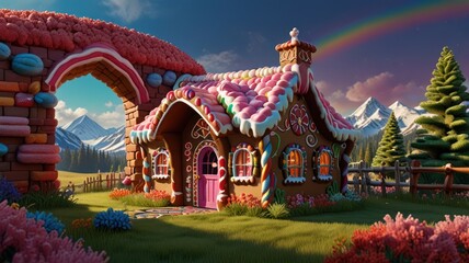Obraz premium Candy Cottage Dreamland