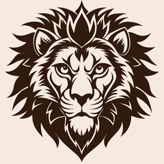 Stylized Lion Head Vector Illustration