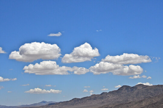Real clouds that look like a painted desert cloudscape, Joshua Tree National Park, California 