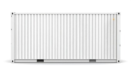 White Cargo Container with Front View.