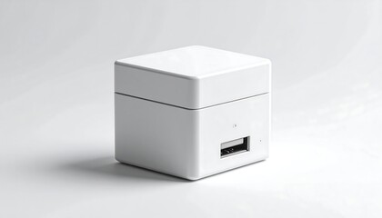 Fototapeta premium White Cube USB Device Closeup.