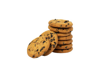 PNG, chocolate chip cookies isolated on transparent background, front view