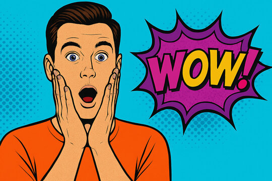Ouah ! Portrait pop art , surprise &eacute;merveill&eacute;e