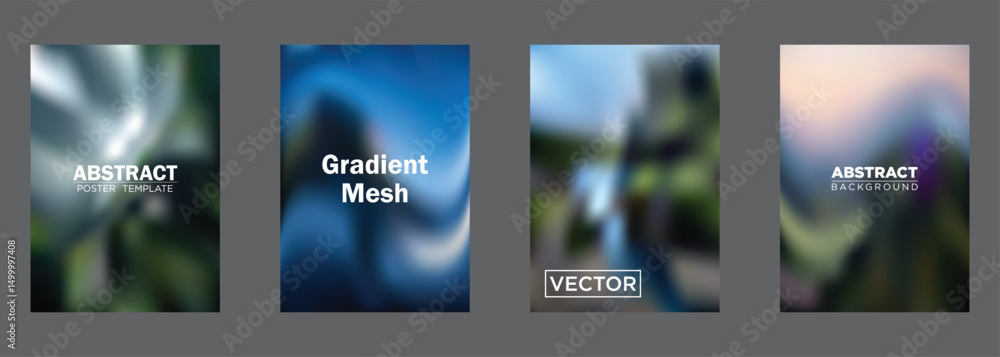 Poster abstract gradient mesh backgrounds vector poster templates
