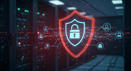 Digital Shield Cybersecurity and Data Protection in Server Room