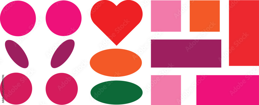 Poster vector geometric shapes. colorful zigzag shapes abstract elements for frame, elements of different s