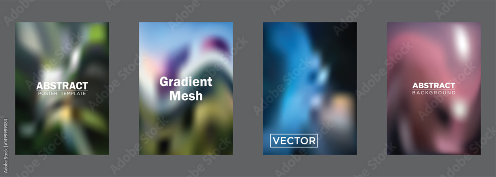 Poster abstract gradient mesh poster templates vector background designs
