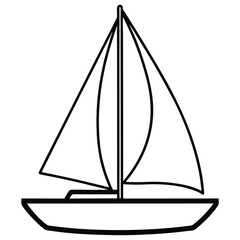 sailing ship isolated on white background