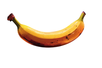 A ripe banana promises a burst of tropical sweetness hinting at healthy snacking and energy on transparent background