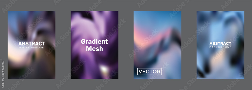 Poster abstract gradient mesh backgrounds vector poster templates