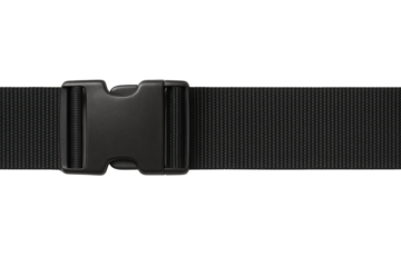 A sturdy black strap with a plastic buckle clip.