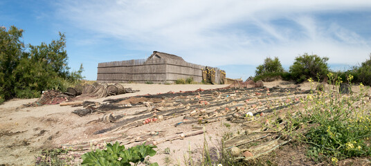 Cabane de pêcheur au bord de l'étang de Canet Saint Nazaire	