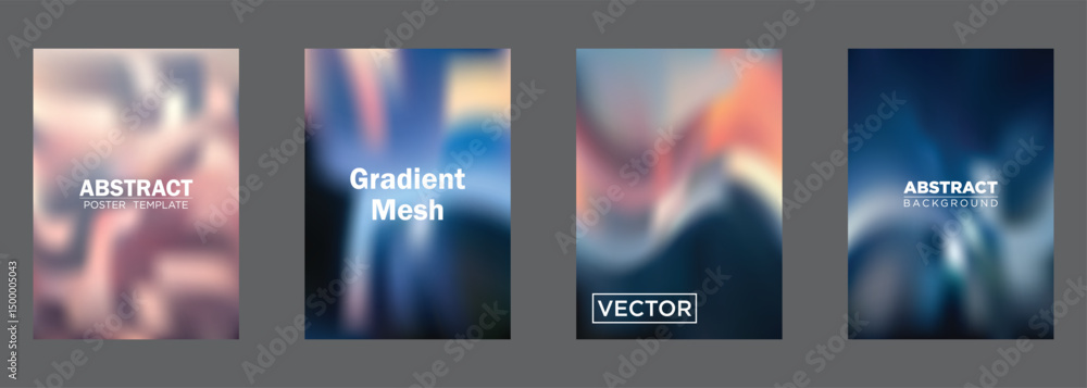 Poster abstract gradient mesh background poster templates vector designs