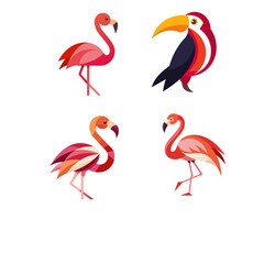 set of flamingos