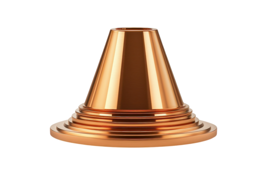 An elegant bronze pedestal stand hinting at ancient rituals and artistic displays against a on transparent background