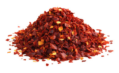 Fototapeta premium Chili Pepper Flakes Pile Isolated on Transparent Background PNG 