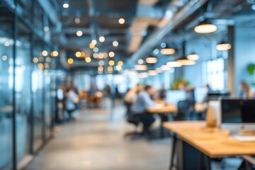 Fototapeta premium Blurred Modern Office Interior.