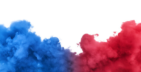 Red and Blue Footer Smoker Border for United States Independence Day 4th of July Isolated on Transparent Background PNG
