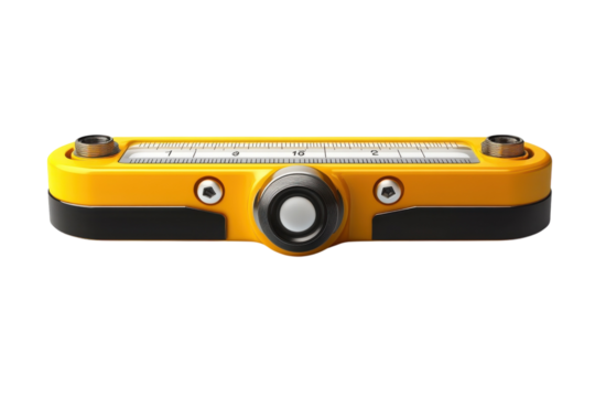 Finding Precision and Order A meticulously crafted yellow level for achieving unparalleled on transparent background