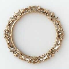 Gold ornate circular frame