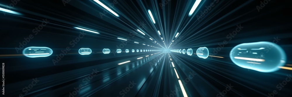 Aufkleber digital tunneling visualizes safe point to point transfer of information using energy based containm