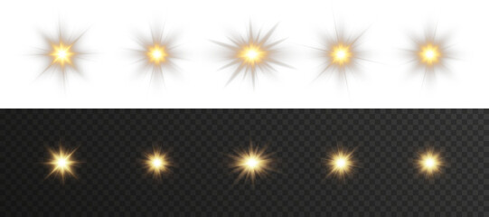 Warm shimmer blends gently across light source. Vector light leak creates dreamy summer ambiance. Golden flare effect suits headers and web banners.