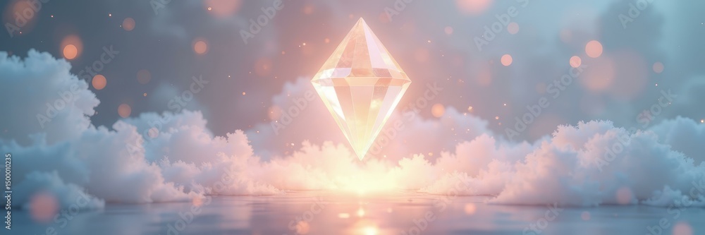 Poster prism shaped visualization for cloud transmission homepage and digital flow system layout