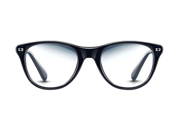 Fototapeta premium Stylish navy blue glasses offer a fresh perspective embodying clarity and sophistication on a on transparent background