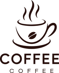 Coffee Cup and Bean Logo Design for Cafe Branding and Packaging