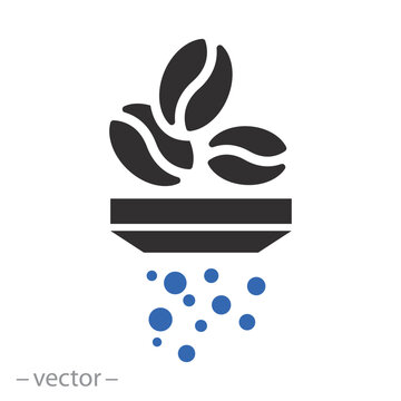 coffee grinder, grind coffee icon, flat vector illustration