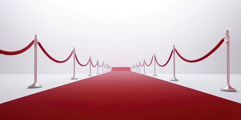 Red carpet with silver stanchions